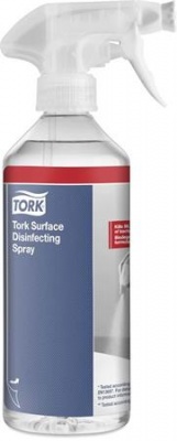 Felületfertőtlenítő spray, kétfunkciós szórófejjel, 500 ml, TORK, illatmentes