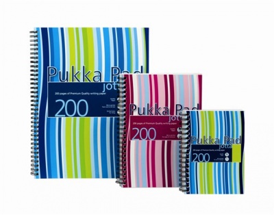 Spirálfüzet, A6, vonalas, 100 lap, PUKKA PAD "Stripe Jotta"