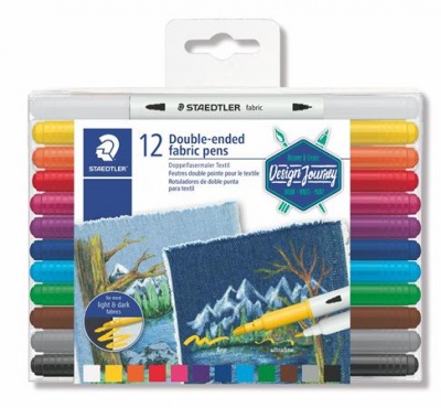 Textilfilc, kétvégű, STAEDTLER® "3190", 12 különböző szín